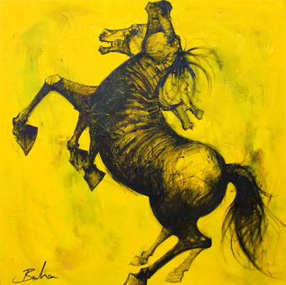 Horse - III, 48 x 48 Inches,  Acrylic on Canvas by Burhan Nagarwala