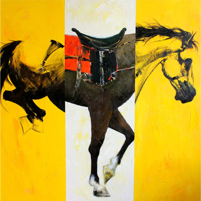 Horse - II, 48 x 48 Inches, Acrylic on Canvas by Burhan Nagarwala