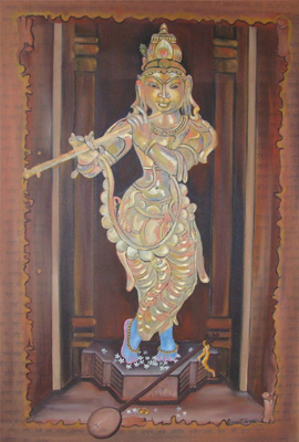 Meera ke Girdhar -29 x 39 Inches, Oil on Canvas by Purvi Parekh 