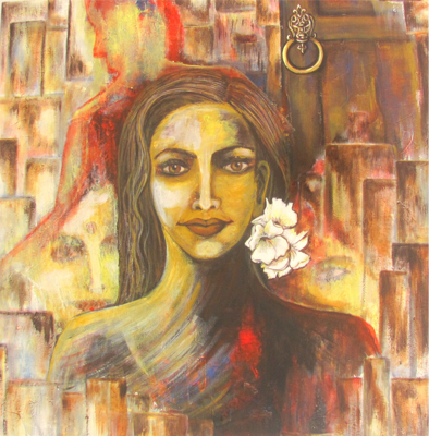 Admiration - 24 x 24 Inches, Acrylic on Canvas by Vimmi Manoj