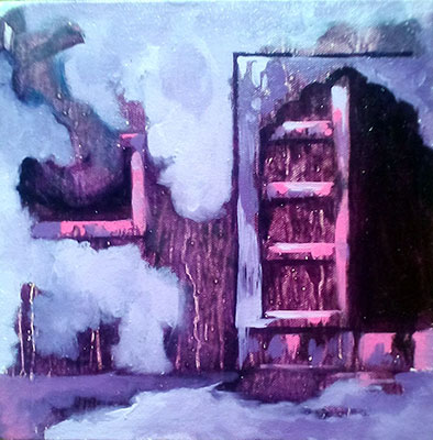 Door - 80, 10 x 10, Oil on Canvas by Ankur Bhatt