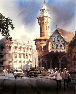 Crawford Market, 24 x 30, Acrylic on Canvas by Bhuwan Silhare