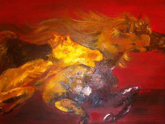 Synergy - 1, 20 x 27, Oil on Canvas  by Utpal Mazumder