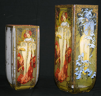 A replica of the painting by Alphonse Mucha on the Vases by Studio Abstract