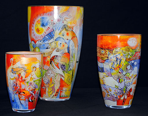A replica of the painting by Delamonica on the Glasses by Studio Abstract