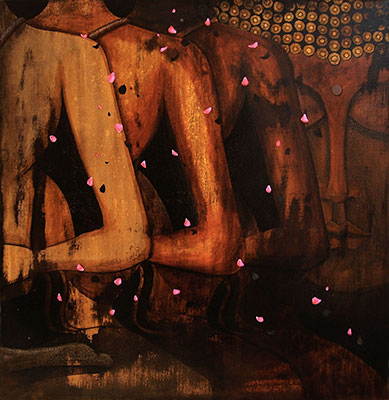 Untitled, 29 x 29, Acrylic on Canvas by Anurag Jadia