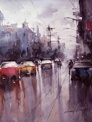 After Rain Wash, 22 x 30, Water Colour on Paper by Swaraj Das