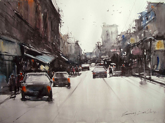 Mid-day Light, 22 x 30, Water Colour on Paper by Swaraj Das