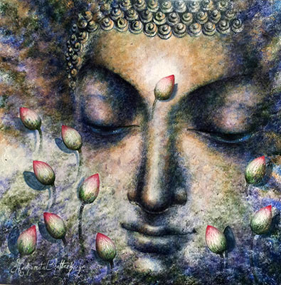 Feelings of Serenity, 30 x 30, Acrylic on Canvas by Madhumita Bhattacharya