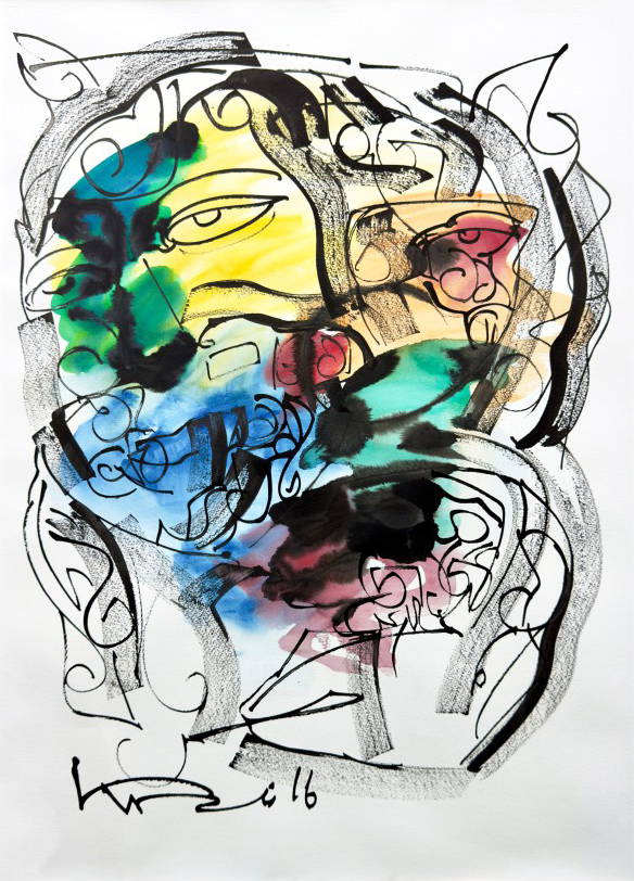 Exigesis 2 by Koeli Mukhjee water colour Drawing
